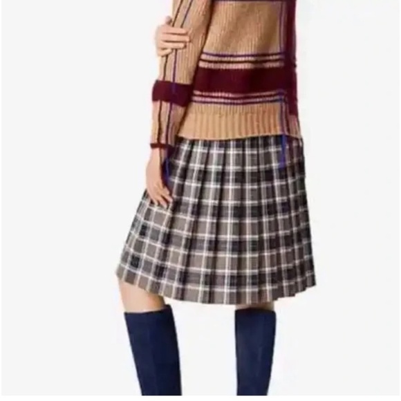 Plaid Tory Burch knee length pleated skirt - Picture 1 of 11